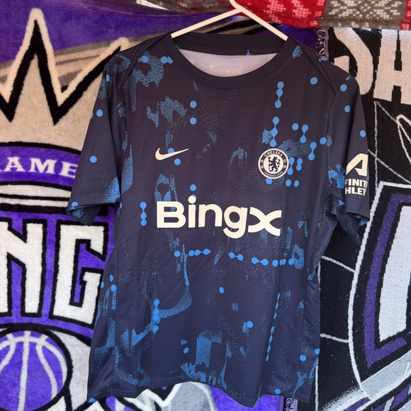 Size L - NIKE CHELSEA ACADEMY PRO PRE-MATCH JERSEY FN9646-452 Men's Slim Fit - Picture 1 of 5